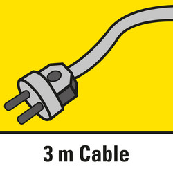 3 m langes Kabel für großen Aktionsradius