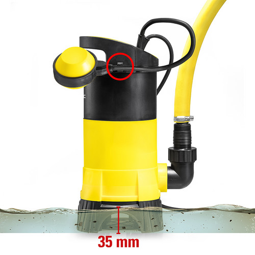 Continuous suction operation to a level of 35 mm
