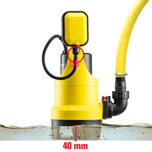 Continuous suction operation to a level of 40 mm