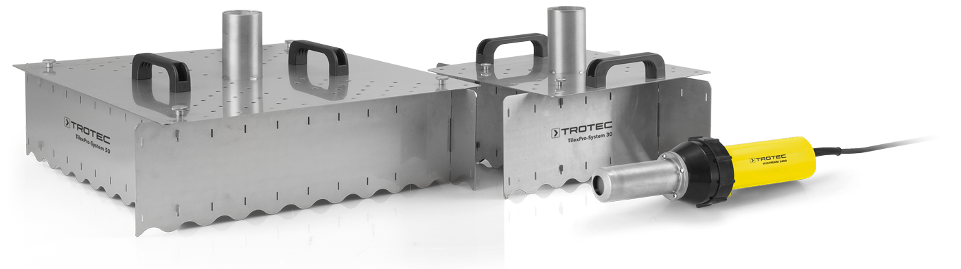 Das Trotec-Fliesenaufnahmesystem TilexPro ist in zwei Systemaus­führungen lieferbar: