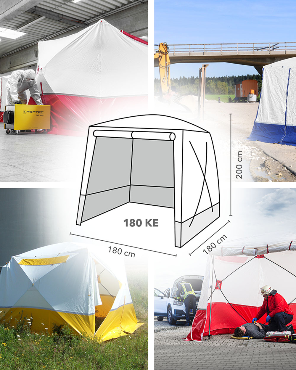Flat-roofed tent 180 KE – universally applicable!