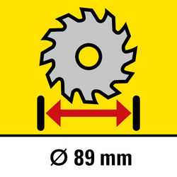Geeignet für Sägeblätter bis ø 89 mm