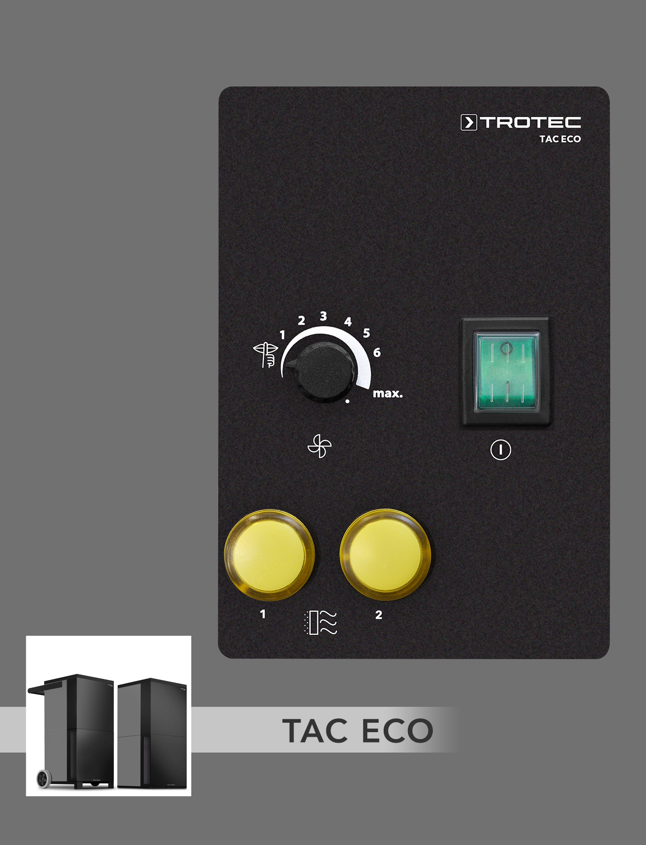 Hochleistungsluftreiniger TAC ECO – virengefilterte Reinluft, manuell justiert