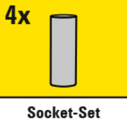 Incl. 4 sockets (17, 19, 21, 23 mm)