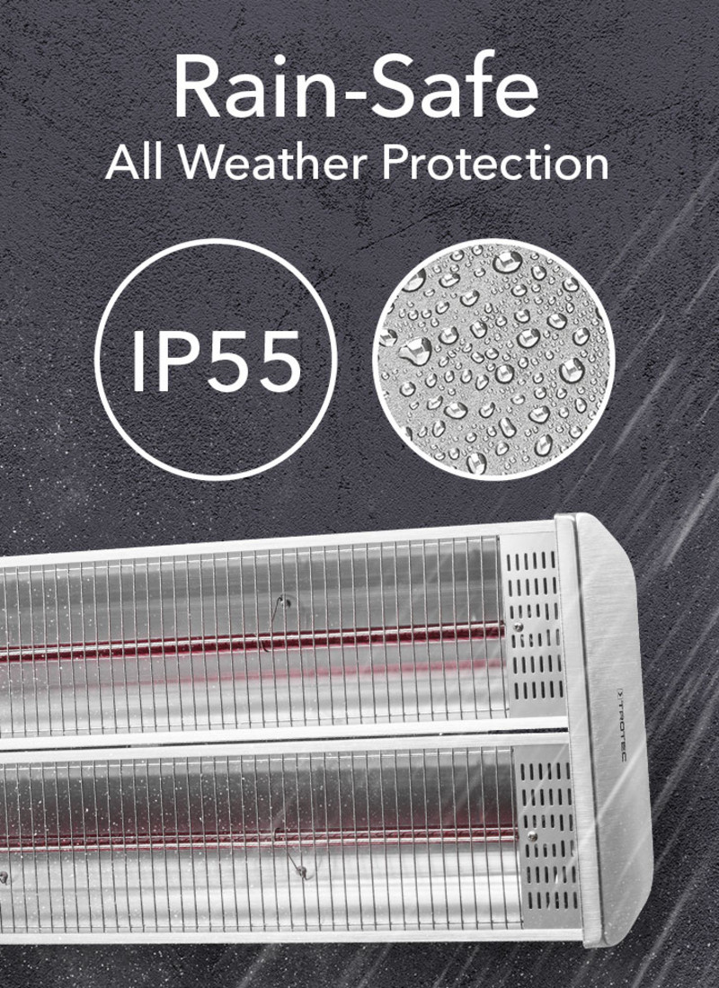IR 2400 - IP55 uyarınca yağmura karşı güvenli