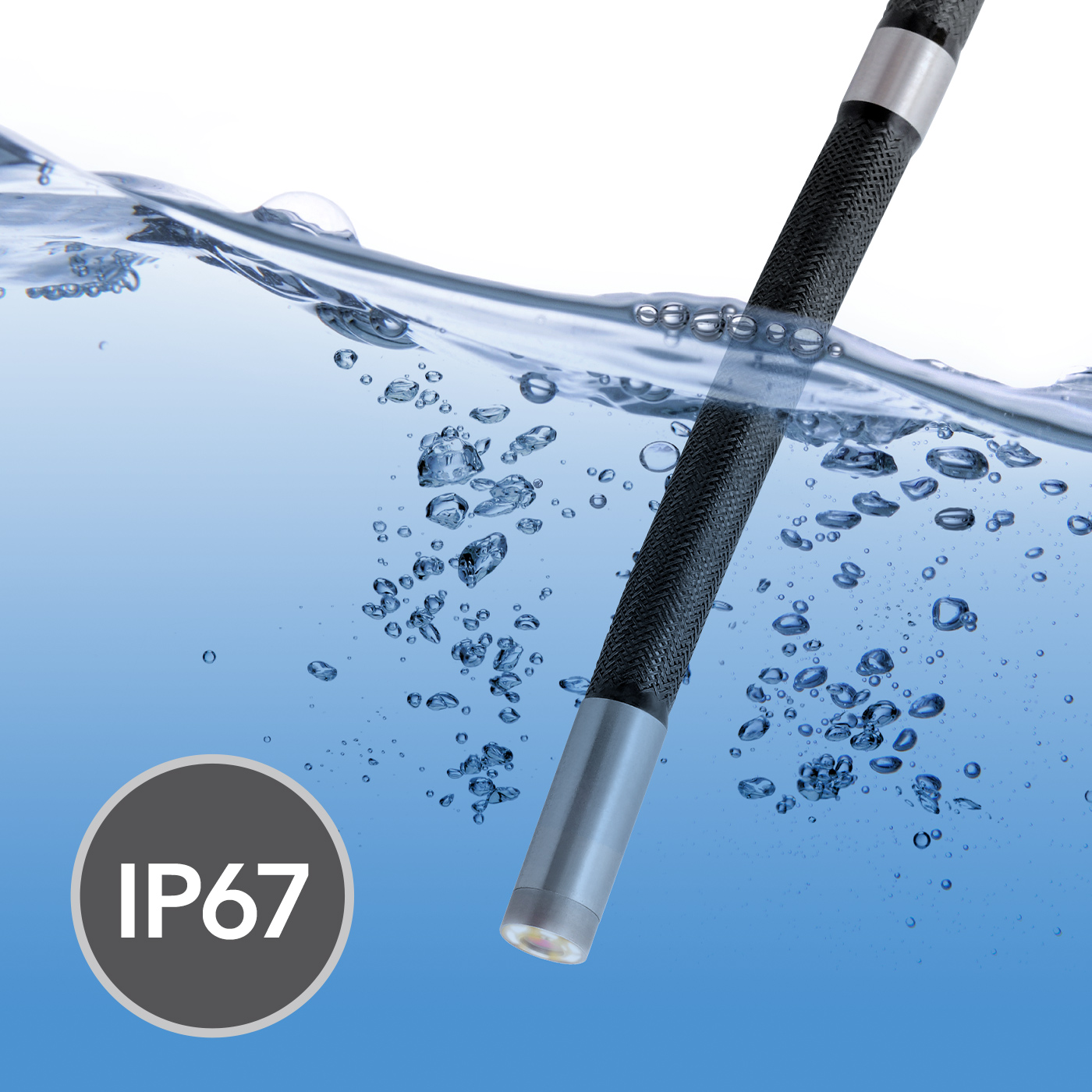 La sonda IP67 resistente al aceite del VSC106 ofrece una gran flexibilidad con una elevada resistencia a la torsión