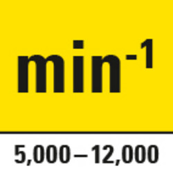 Leerlaufdrehzahl 3.000 bis 12.000 min-1