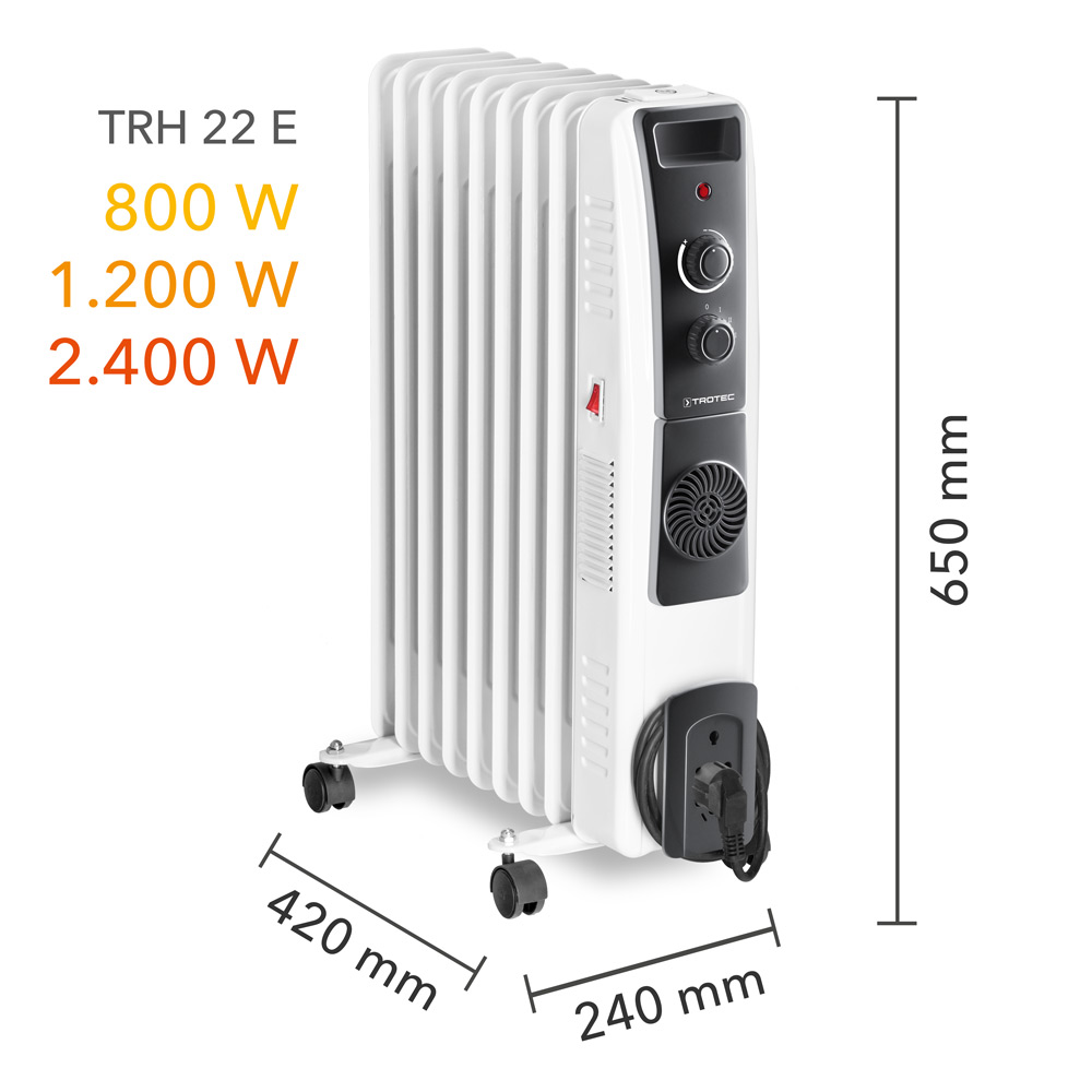 Масляный радиатор TRH 22 E - размеры