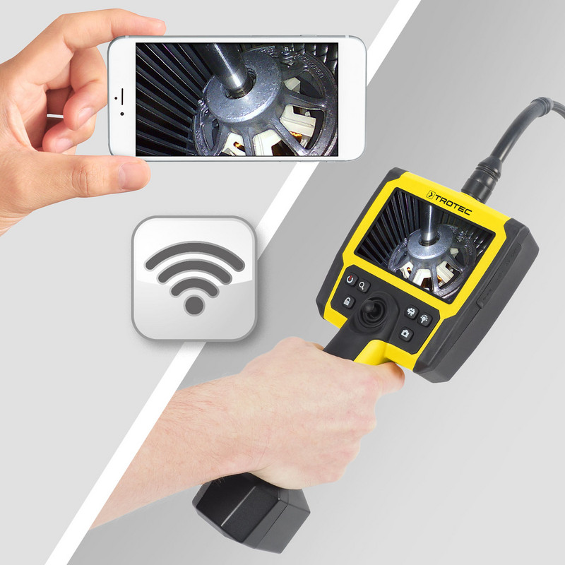Optional live video synchronisation onto a smartphone or tablet PC via WLAN