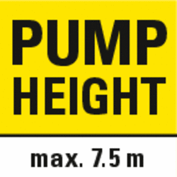 Opvoerhoogte van 7,5 meter Opvoerhoogte van 7,5 meter