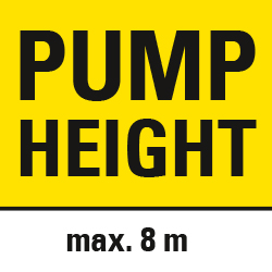 Opvoerhoogte van 8 meter