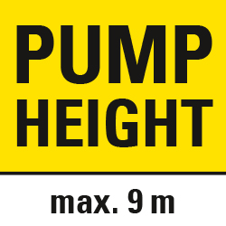 Opvoerhoogte van 9 meter