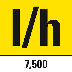 Portata di 7.500 litri l'ora Portata di 7.500 litri l'ora