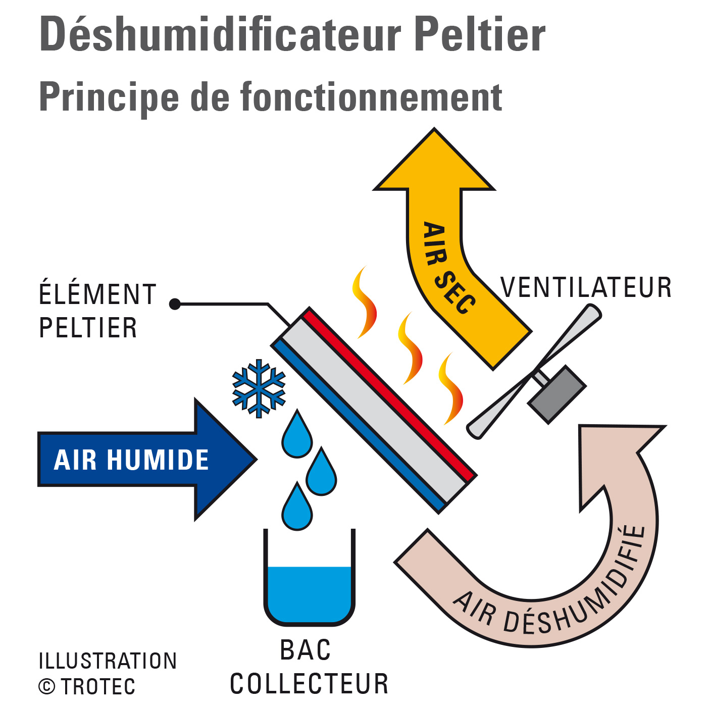 Principe de fonctionnement d’un déshumidificateur Peltier