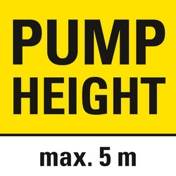 Pump height of 5 metres