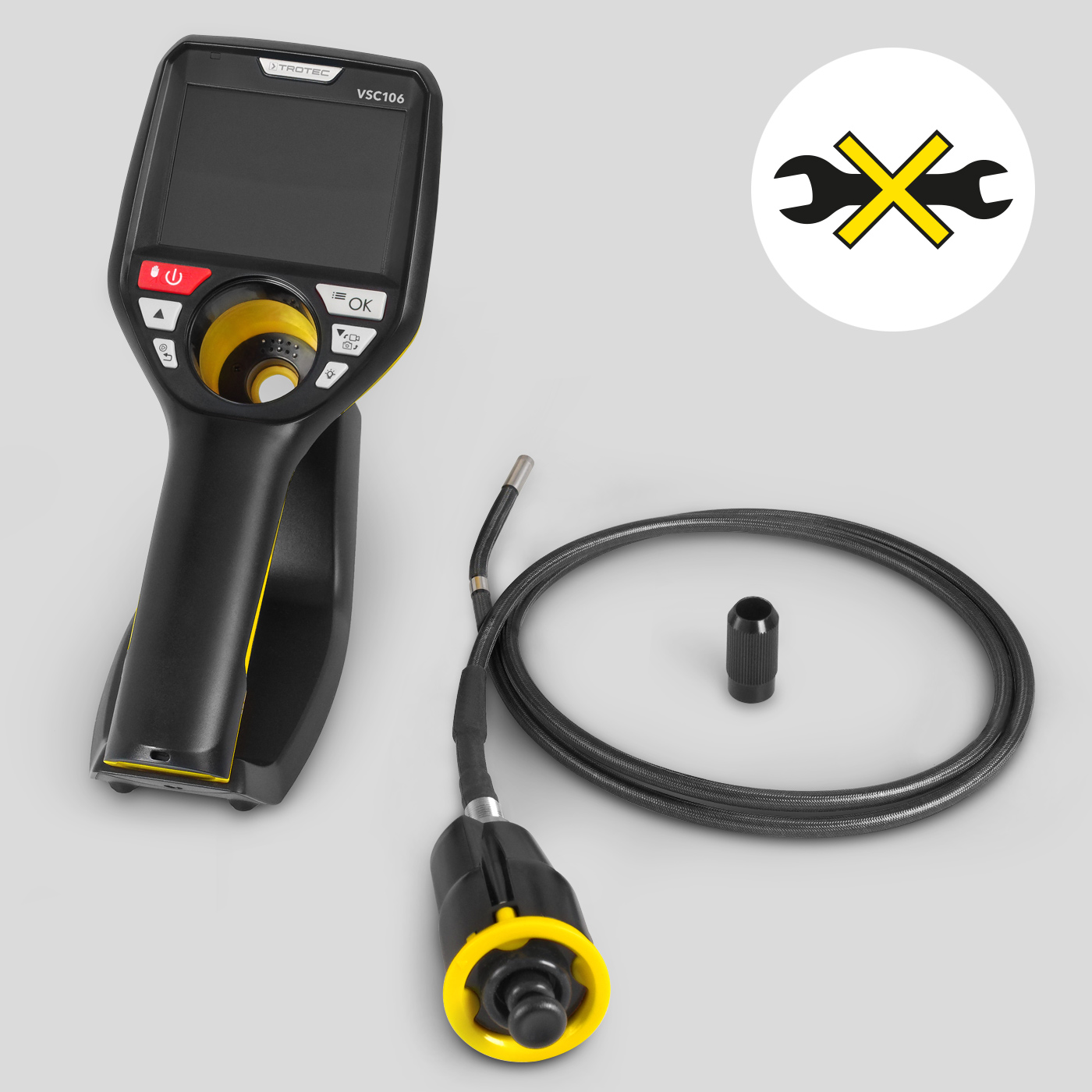Sonda de cámara intercambiable, completa incluyendo la unidad de control con joystick