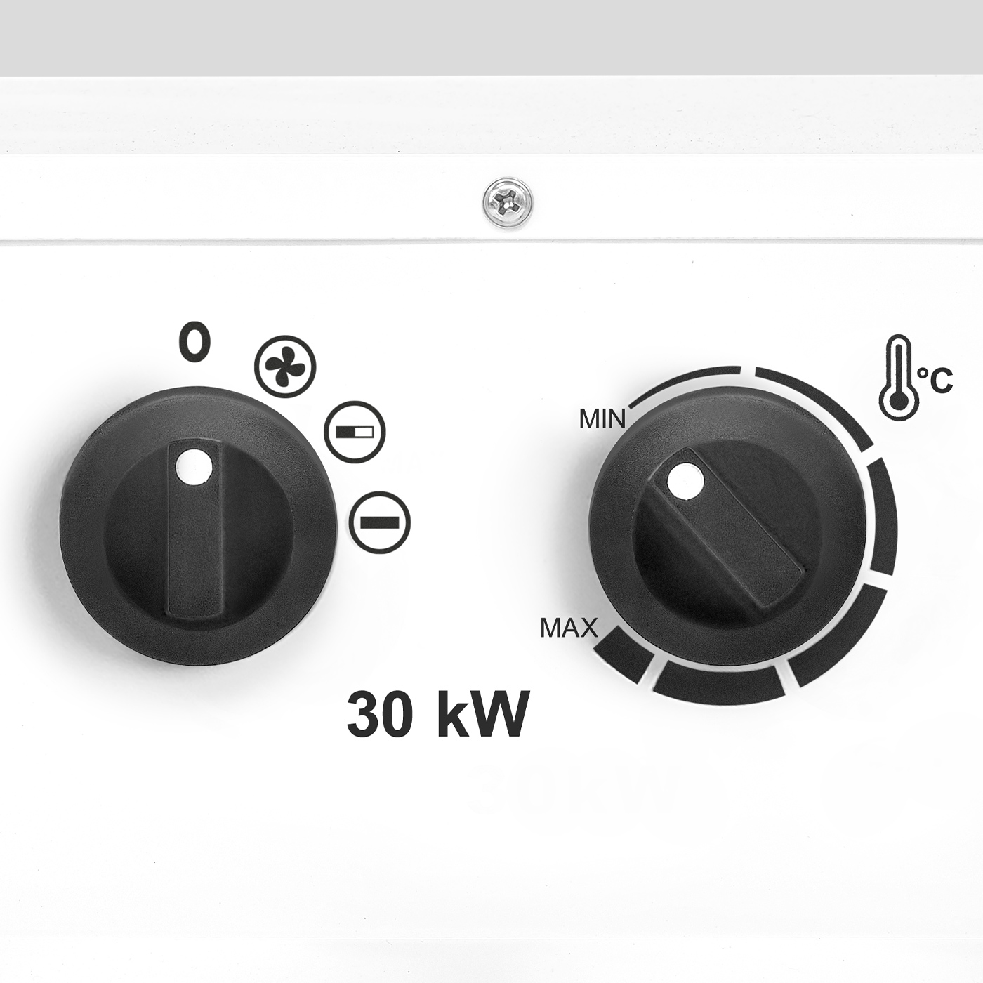 Stufenlos regelbares Thermostat und zweistufig schaltbare Heizleistung