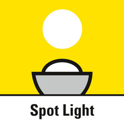 Taschenlampenfunktion durch Zusatz-LED im Leuchtenkopf