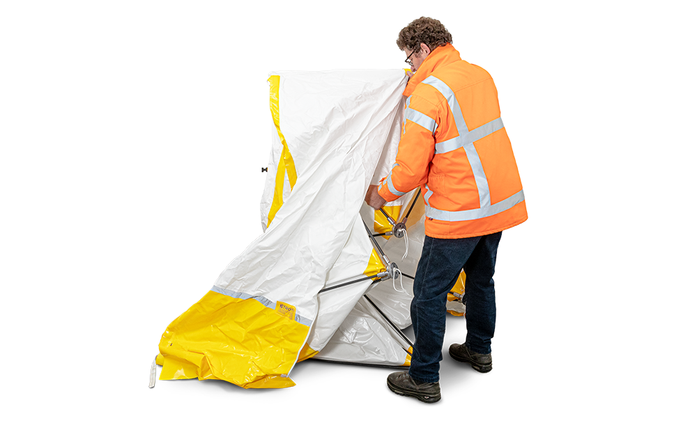 Tent met plat dak 350 KE - opzetten sneller en eenvoudiger