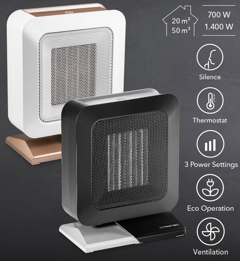 Design-Wand-Heizlüfter mit Thermostat und Oszillation, bis 2.200