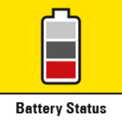 Three-stage battery status indicator