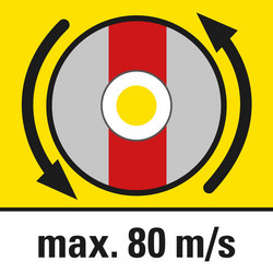 Umlaufgeschwindigkeit max. 80 m/s