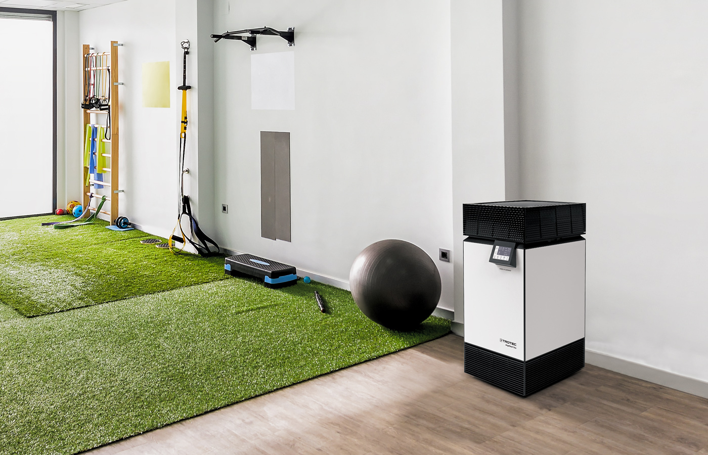 Wysokowydajny oczyszczacz powietrza AirgoClean® One do pomieszczeń treningowych lub terapeutycznych