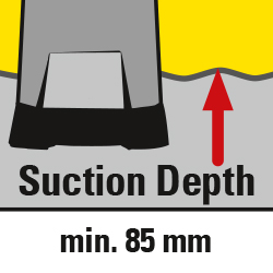 Zum Starten des Gerätes reicht ein Wasserstand von nur 85 mm